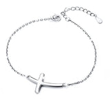 Concise Sideways Cross Bracelet
