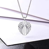 Sterling Silver Angel Wings Urn Necklaces for Ashes Eternity Keepsake Cremation urn Jewelry for Women