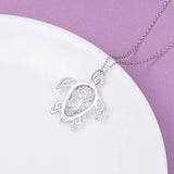 925 Sterling Silver Tortoise Necklace Sea Animal Tree of Life Jewelry Sea Lover Gifts for Women