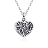S925 Sterling Silver Cremation Jewelry for Ashes Memorial Tree of Life Keepsake Heart Urn Necklace for Women