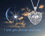 Love Heart Locket Necklace That Holds Pictures Sterling Silver Photo Lockets Cubic Zirconia Pendant Jewelry Gift for Women