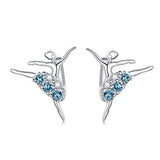 Silver Ballerina Stud Earrings 