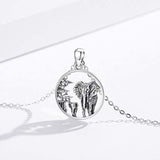 Elephant Necklace for Women 925 Sterling Silver Mother and Daughter Lucky Elephant Pendant Necklace Family Jewelry Gifts for Women