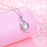 925 Sterling Silver Always My Sister Forever My Friend Love Infinity Heart Necklace for Women