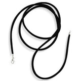 Black Satin Silk Necklace Pendant Cord for Women for Men Teens 925 Sterling Silver Lobster Claw Clasp