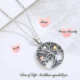 925 Sterling Silver Tree of Life Pendant Necklace Circle Family Tree Necklaces Pendant with 18'' Chain