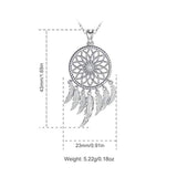Dream Catcher Dangling Feather Necklaces For Women Inspirational Thanksgiving Christmas Gift 18inch Chain