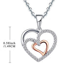 14K White Gold CZ Heart Pendant Necklace for Women