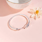 Cool Bangle Bracelet 925 Sterling Silver Open Bangle With Fork Charm