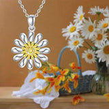 Sunflowers Necklace 925 Sterling Silver Yellow Zircon Fashion Sunflower Pendants Necklace Gift for Women/Girfriends /Teens Gift