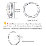 s925 Sterling Sliver Small Opal Hoop Huggie Earrings Cute Mini Tiny Cuff Earrings  Fashion Jewerly Gift for Women