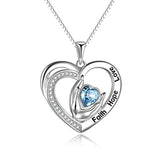  Silver CZ Love Heart Necklaces