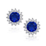 Cubic Zirconia AAA CZ Halo 1.25CT Round Solitaire Jacket And Stud Earrings For Women 925 Sterling Silver