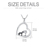 Dog and Girl Pendant Necklace Sterling Silver Dog Necklace Gifts for Women in Memory of Dog