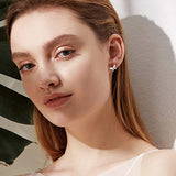 Sterling Silver Butterfly Stud Earrings White Opal Gemstone Dainty October Birthstone Fine Jewelry For Women
