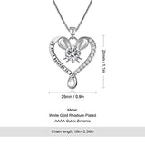 Sterling silver Love You Cute Animal Pendant with Cz Crystal Heart infinity Necklace for Women Wife