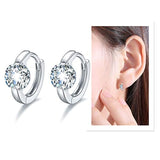 925 Sterling Silver Round Cut Cubic Zirconia Hoop Earrings Gift for Women
