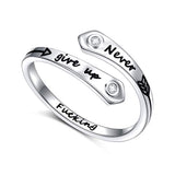 Never GIVE UP rings for Women