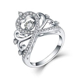 925 Sterling Silver Cubic Zirconia Filigree Princess Crown Ring