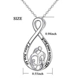 Women's 925 Sterling Silver Parent and 2 Children Family Pendant Necklace, 18 inch
