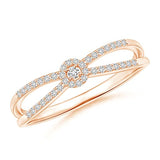 Lab Grown Diamond Fission Shank Promise Ring in 14k Gold For Ladies