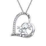 Mother and Child Necklace Rabbit Pendant