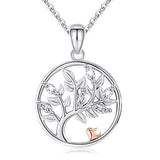  Silver Heart &Family Tree of Life Necklace Pendant 