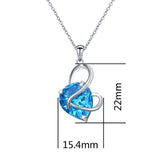 925 Sterling Silver CZ Austria Blue cubic Zircon pendant Necklace crystal jewelry
