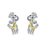 Silver Giraffe Stud Earrings 