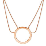 Rose Gold Flashed Base Metal Open Circle Wedding Pendant Necklace