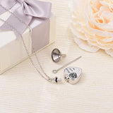 S925 Sterlign Silve Rose Flower Urn Necklace Always with me Cremation Jewelry for Women: God has You in his arms I Have You in My Heart