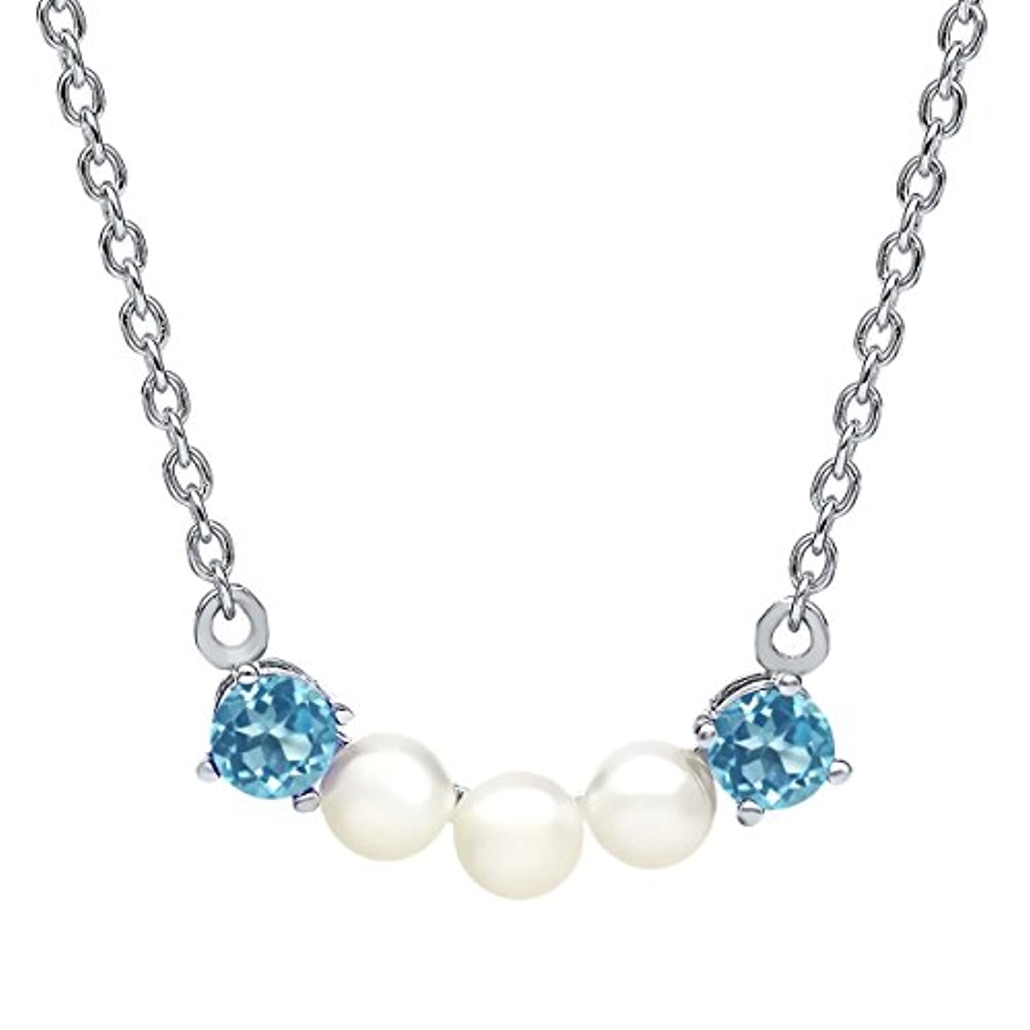 Swiss Blue Topaz Cultured Freshwater Pearls