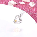 925 Sterling Silver double heart-shaped Necklace Pendants For Women Girls - I Love You Forever