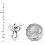 925 Sterling Silver Guardian Angel Cross Pendant Necklace, 18