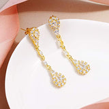 925 Sterling Silver Pave CZ Classical Gatsby Inspired Chandelier Bride Earrings Clear