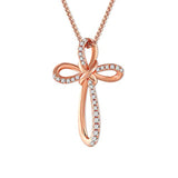 Silver Infinity Cross Pendant Necklace 