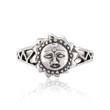 925 Sterling Silver Celtic Sun Face Vintage Style Ring - Nickel Free