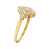 0.13 ct. t.w. Diamond Vintage Ring in 14k Yellow Gold For Ladies