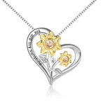 Silver Sunflower Necklace 
