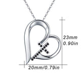 Faith Necklace 925 Sterling Silver Faith Hope Love Heart Cross Pendant Necklace，Cross Necklace Gift for Her, Chain 18