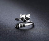 925 Sterling Silver Raccoon Ring Animal Ring for Women Animal Theme Size 7 to 9 US