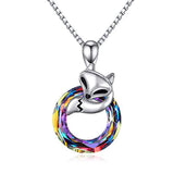Silver Fox Crystal Necklace 