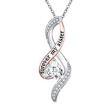 Silver  Love Infinity Heart Necklace 