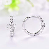 925 Sterling Silver Hoop Earrings Flower Dangle Earrings Jewelry for Women