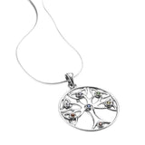 925 Sterling Silver Celtic Knot Trinty Tree of Life Seven (7) Chakras Pendant Necklace