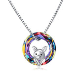 Silver Pig Crystal Pendant Necklace
