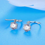Round Cubic Zirconia Drop Dangle Earrings for Women Jewelry