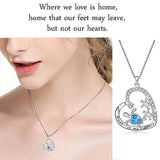 S925 Sterling Silver Mother Daughter Love Heart Sea Turtle Opal Necklace Animal Pendant Jewelry for Women