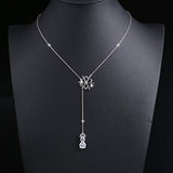 925 Sterling Silver CZ Snowflake Cute Snowman Y-Shaped Lariat Necklace for Women Girls,20