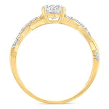 14K Yellow Gold Round with 4 Prong Vines in Wedding Engagement Ring For Ladies